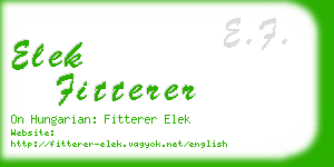 elek fitterer business card